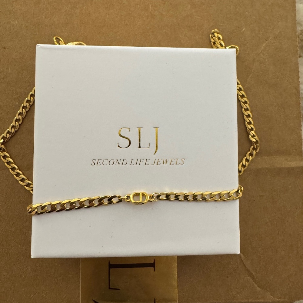 Christian Dior Cuban Chain Necklace (Authentic )